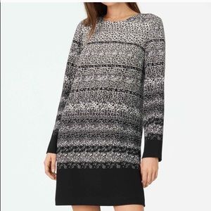 Club Monaco Black and White Floral Shift Dress